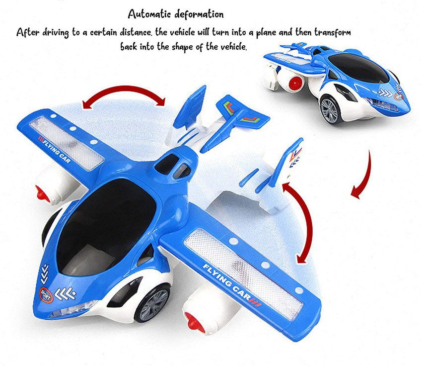 Toy car that turns online into a plane
