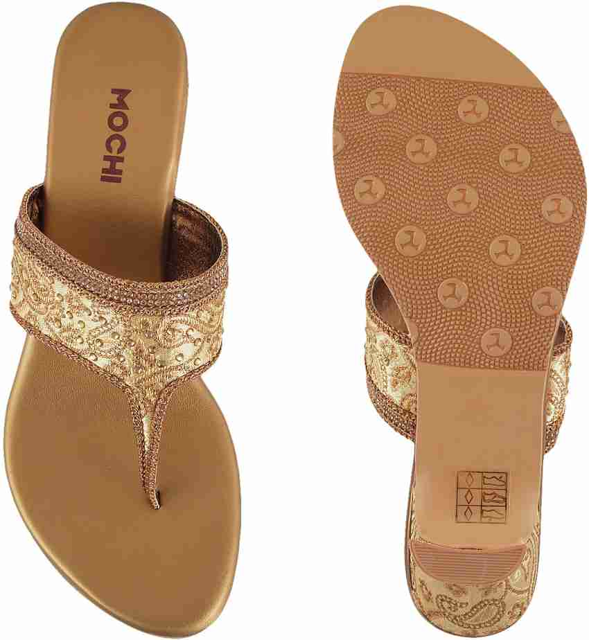 Buy Mochi Sandals For Women ( Gold ) 1 Pair Online at Low Prices in India 