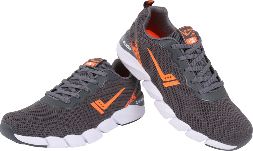 CALCETTO Mens Sports Shoes Grey Orange Colour CLT924 Series