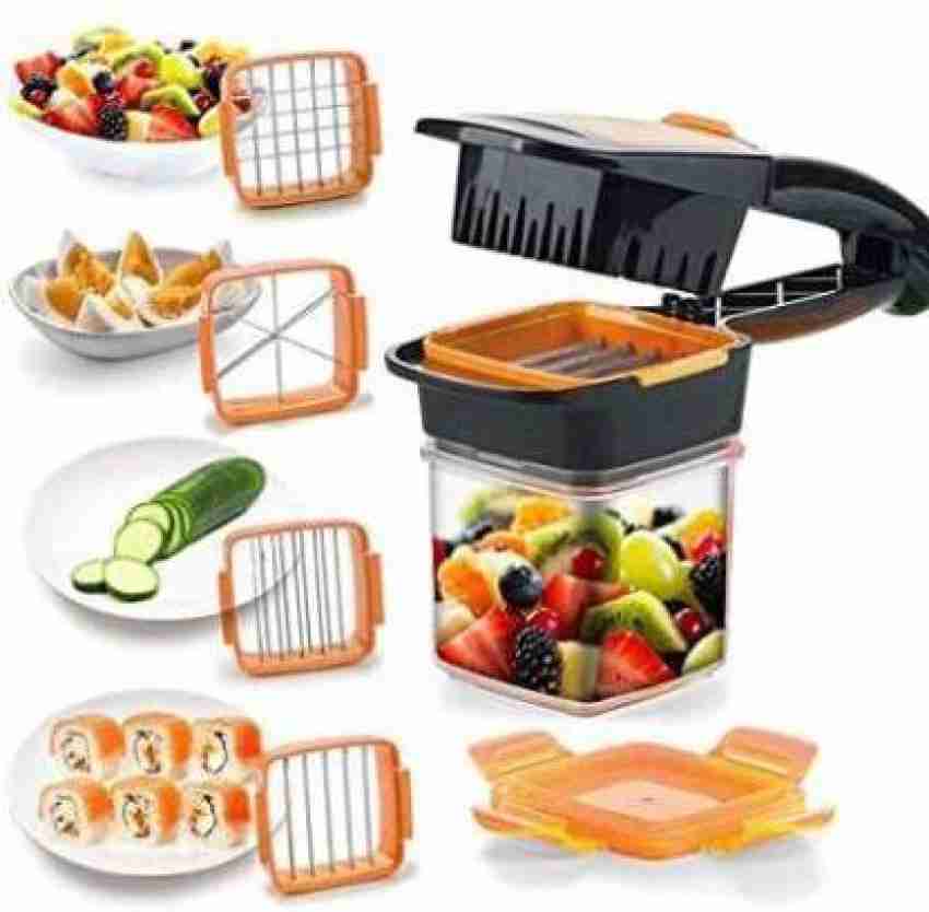 Kanani Enterprise New 5 in 1 Multifunction Vegetable Cutter Manual Vegetable  Quick Dicer Fruit Chopper Slicer Non-Skid Base Slicer and Chopper Vegetable  & Fruit Chopper (pack of 1 Chopper) Vegetable & Fruit