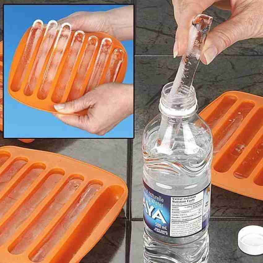 Reusable Silicone and Plastic Water Bottle Ice Cube Stick Tray, Ice Cubes  for Water Sports Bottle: 2 Pack