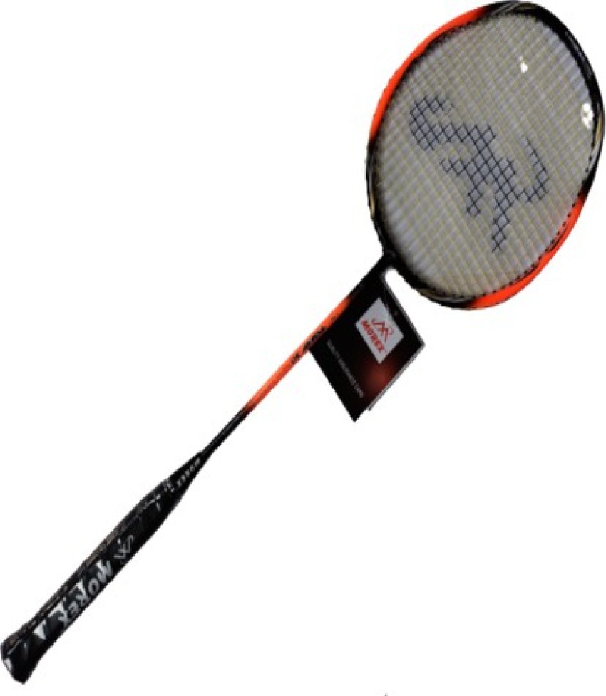 Morex BADMINTON RACKET PACK OF 1 WITH COVER Orange, Black Strung Badminton Racquet
