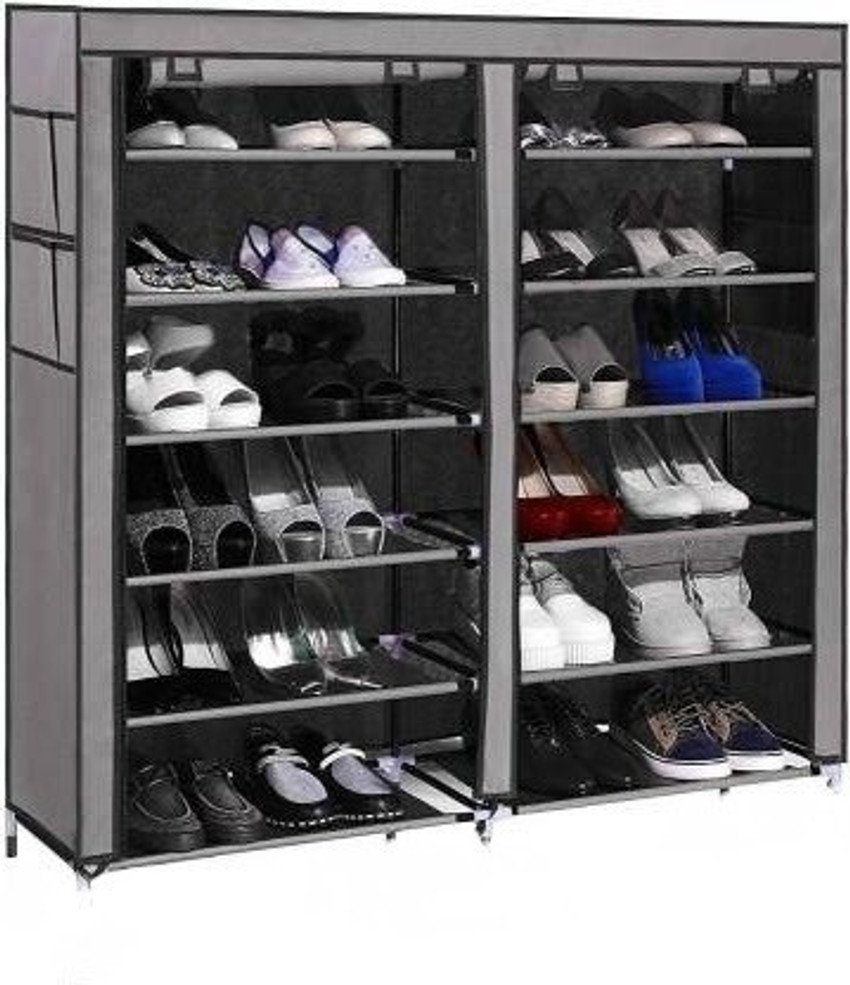 Metal shoe rack with cover sales