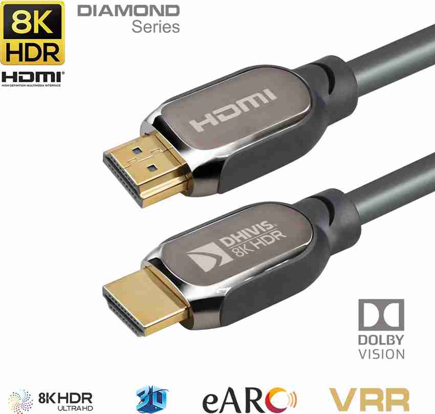 dhivis TV out Cable HDMI 2.1 3 Meters 8K Diamond Series 48Gbps