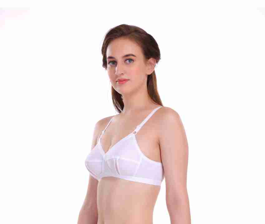 Buy Selfcare Women's Non Padded White, Red and Black Pure 100