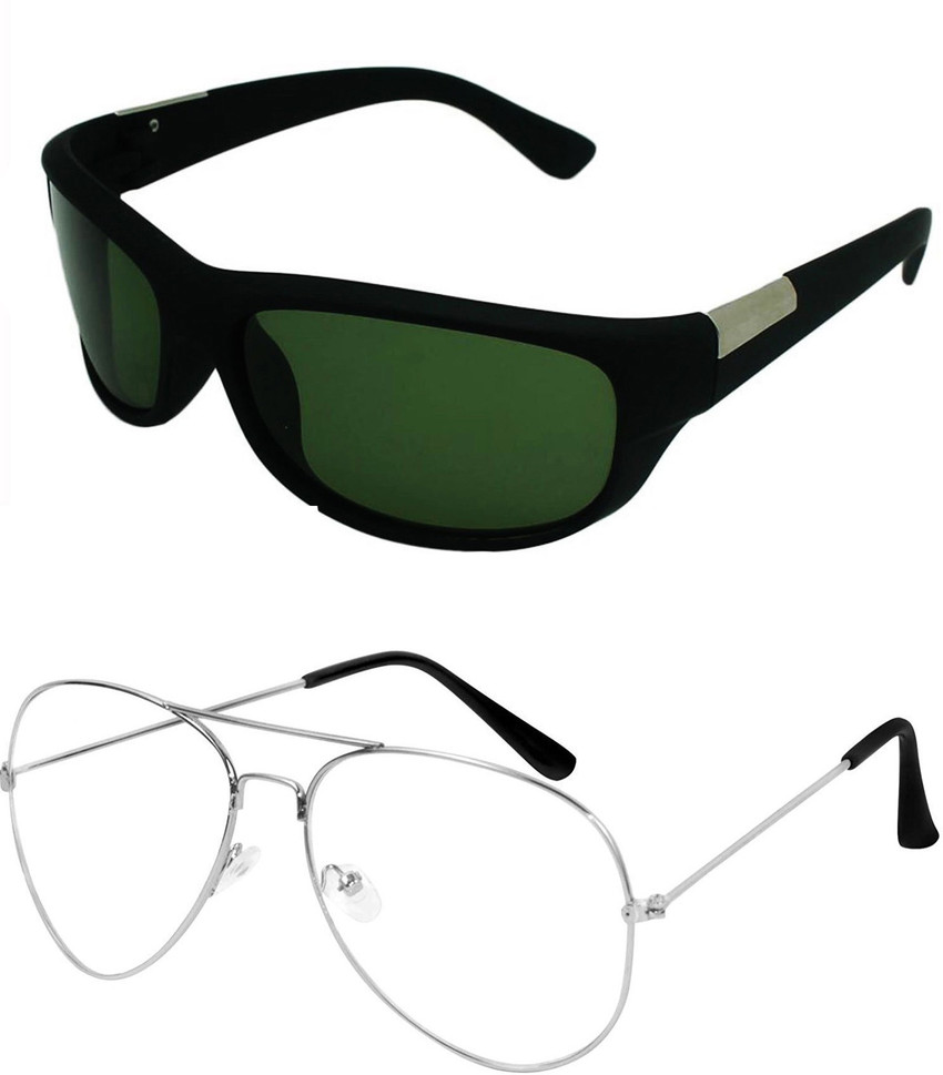 Buy Barbarik Wrap around Aviator Sunglasses Clear Black For Men Women Online Best Prices in India Flipkart