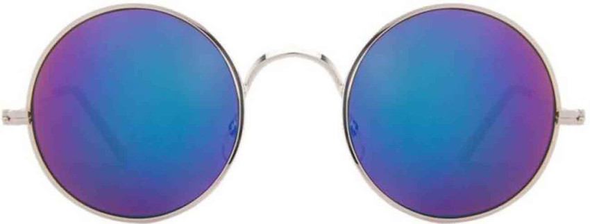 Buy BARBARIK Round Aviator Sunglasses Brown Blue For Men Women