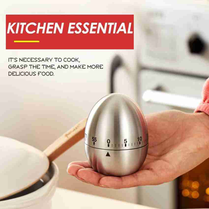 Kitchen Timer Stainless Steel Egg Timer 60 Minutes Mechanical