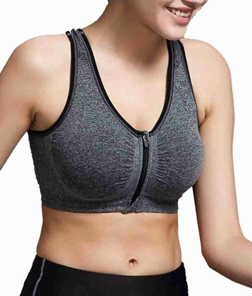 ShopSome Zipper Front Sports Bra Women Sports Heavily Padded Bra - Buy  ShopSome Zipper Front Sports Bra Women Sports Heavily Padded Bra Online at  Best Prices in India