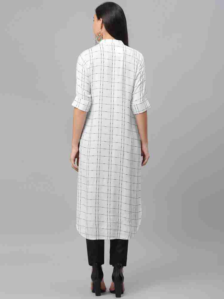 Libas women's checkered straight kurta store