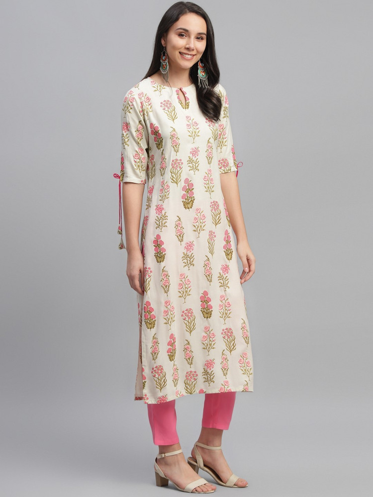 LIBAS Women Floral Print Straight Kurta Buy LIBAS Women Floral