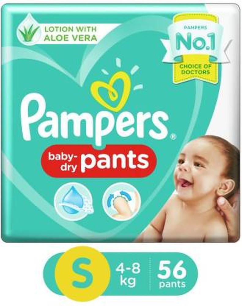 Pampers New Small Size Diapers Pants+S+56 - S - Buy 1 Pampers