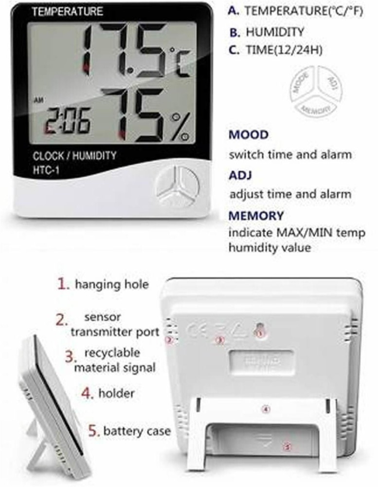 HTC-1 LCD Digital Temperature & Humidity Meter