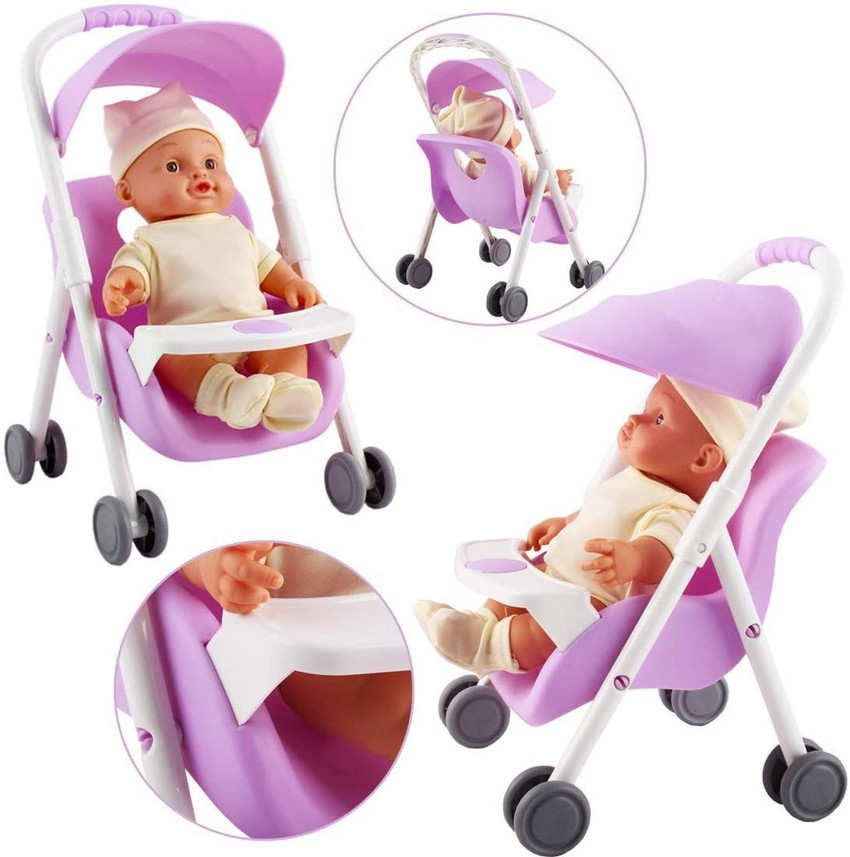 Doll stroller top crib high chair