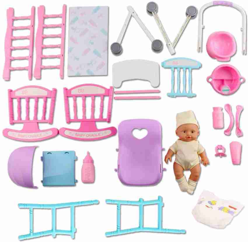 Doll crib and highchair outlet set