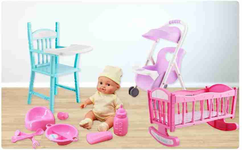 Doll stroller and best sale highchair