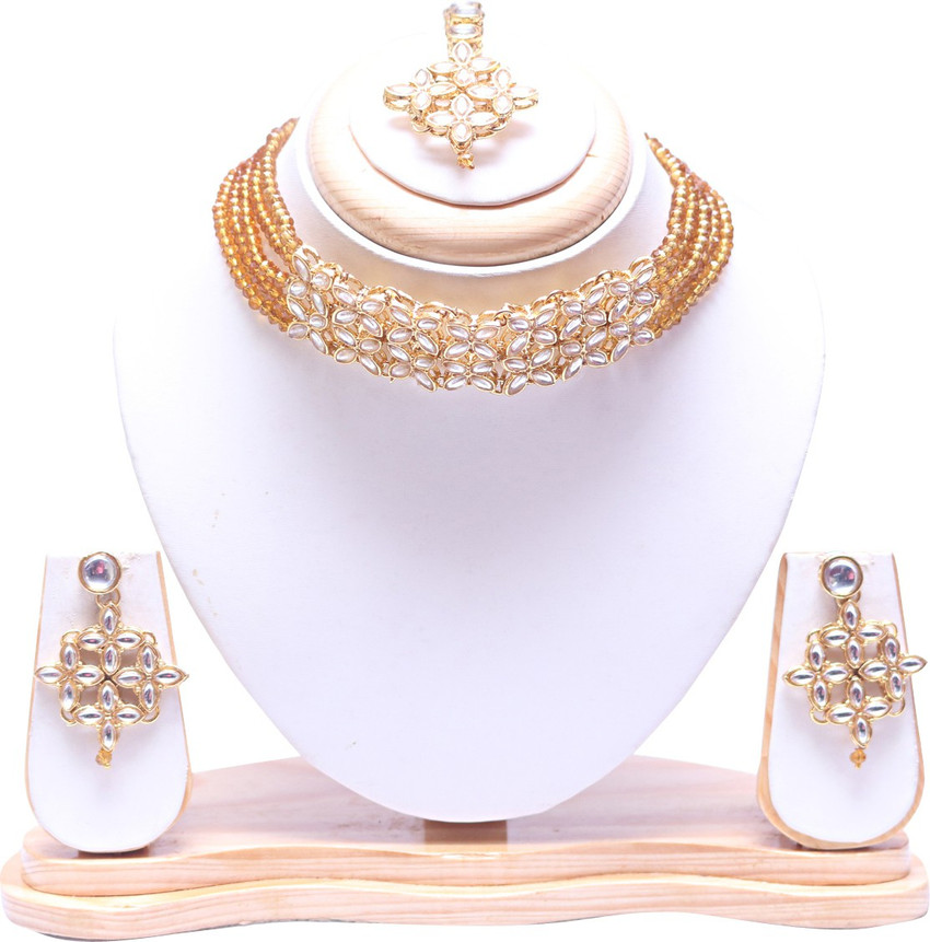 Ethnicking Alloy Gold plated Gold Jewellery Set Price in India Buy Ethnicking Alloy Gold plated Gold Jewellery Set Online at Best Prices in India Flipkart