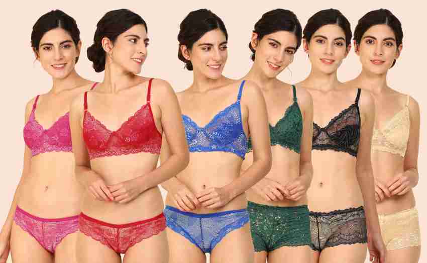 Buy koisa Lace Self Design Bra & Panty Lingerie Set for Womens