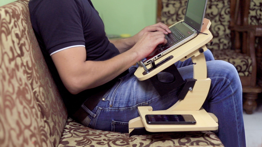 Adapdesk portable outlet foldable adjustable desk