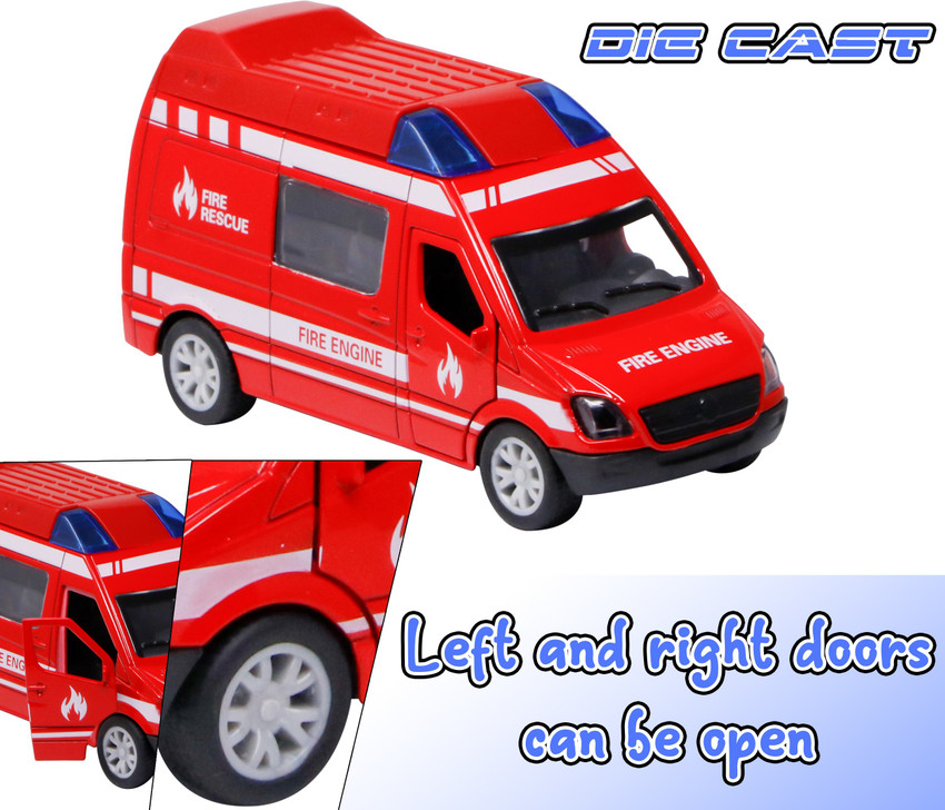 Fire truck toy van pull hotsell back red