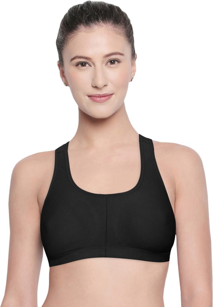 Buy BODYCARE Women's Synthetic Non-Padded Wire Free Sports Bra  (E1607WWW-32B_White_32) at