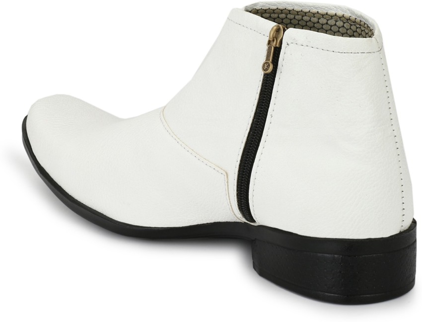 Mens white ankle on sale boots