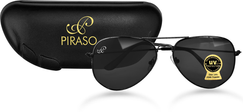 Buy PIRASO Aviator Sunglasses Black For Men Women Online Best