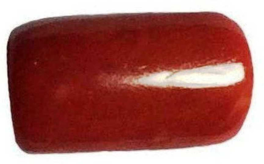 OM GYATRI 14.25 Ratti RED Coral Gemstone synthetic Moonga Stone Certified Cylinder Shape FOR RING AND PENDANTS Moonstone Stone Price in India Buy OM GYATRI 14.25 Ratti RED Coral Gemstone synthetic Moo...