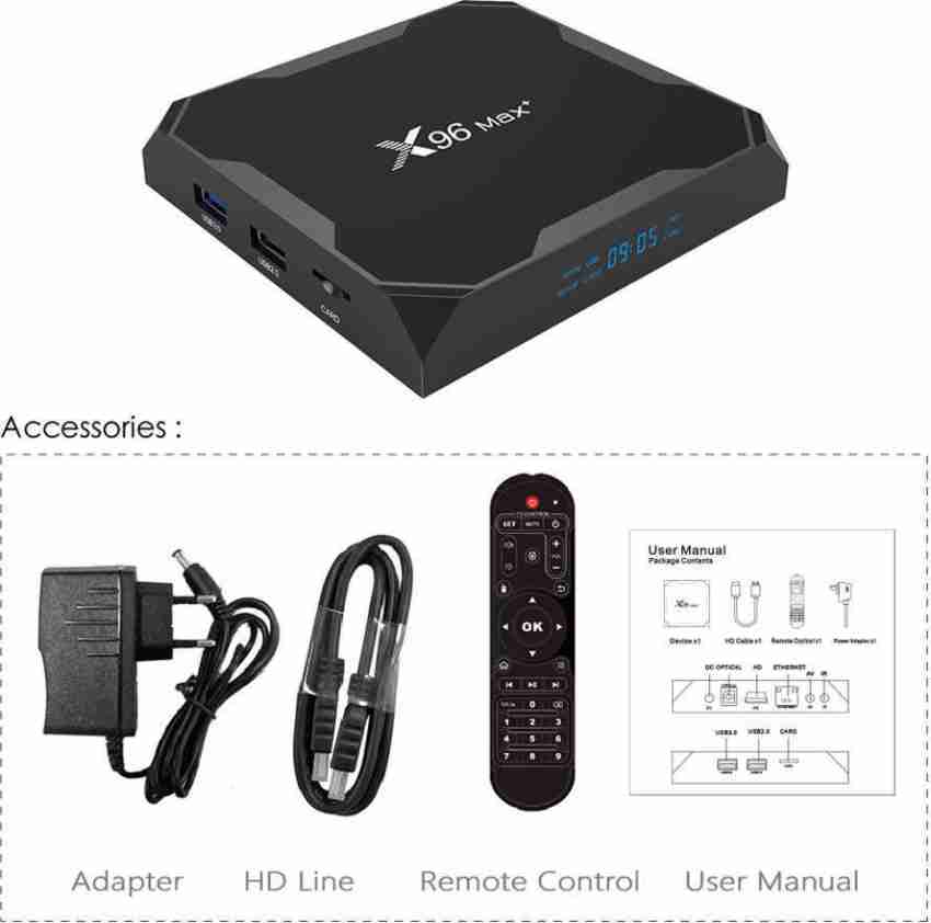 X96 MAX Plus Android TV Box 4k 4GB RAM 32GB ROM Supports Miracast UHD 8K 4K  1080P WiFi Bluetooth Smart TV Box Media Streaming Device - X96 