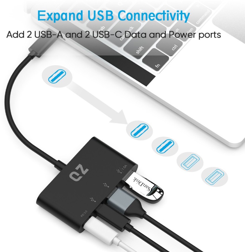 Buy QZ USB 3.1 Type C Hub, USB C Hub, QZ-HB12