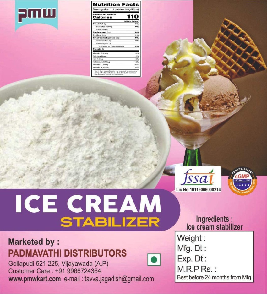 Bake King Grade A Quality 100g Ice Cream Stabilizer Powder | CMC Powder  1000g Raising Ingredient Powder