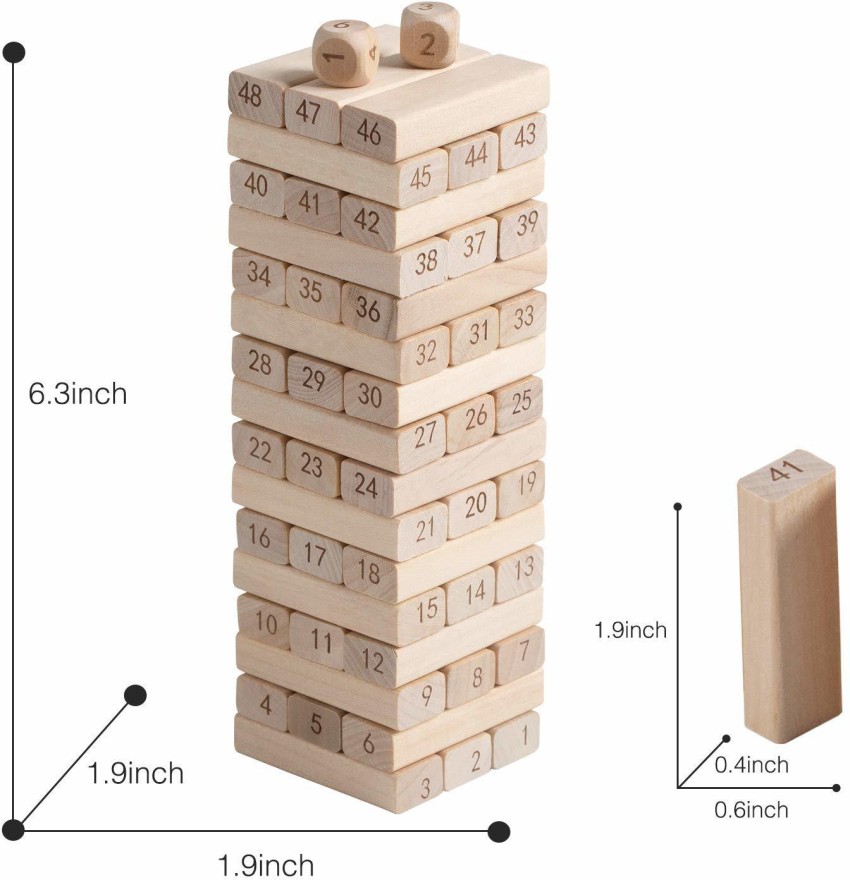 How to play numbered jenga with 4 dice, stack high