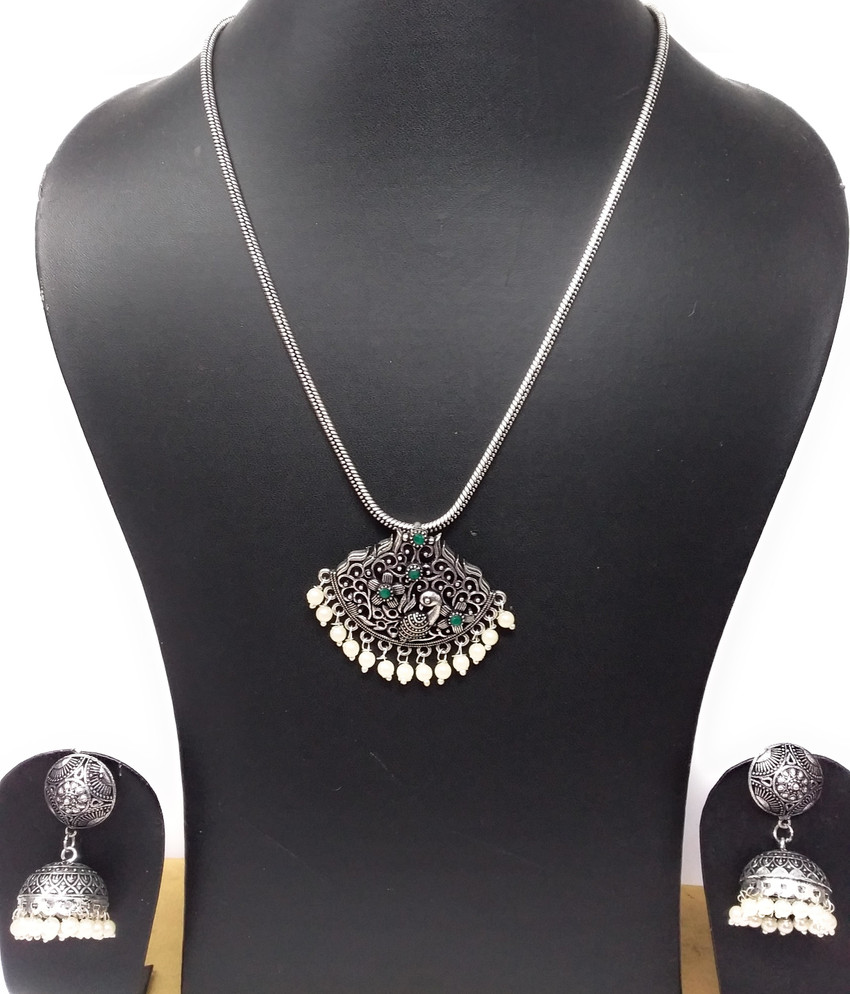 Ineisha Black Silver Plated Metal Necklace Set Price in India Buy Ineisha Black Silver Plated Metal Necklace Set Online at Best Prices in India Flipkart