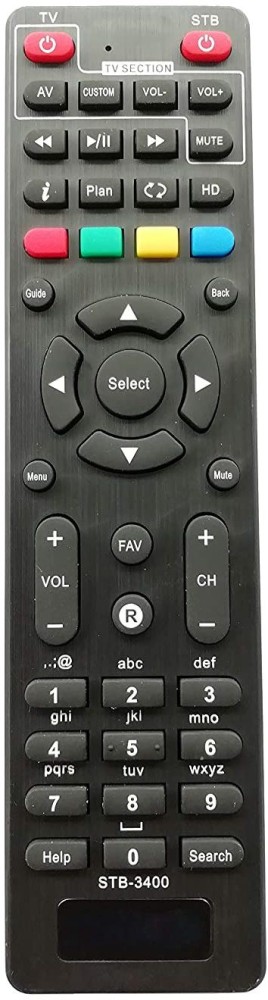 Ehop HD-3 DTH Set Top Box Remote Compatible for (Free Dish) Set
