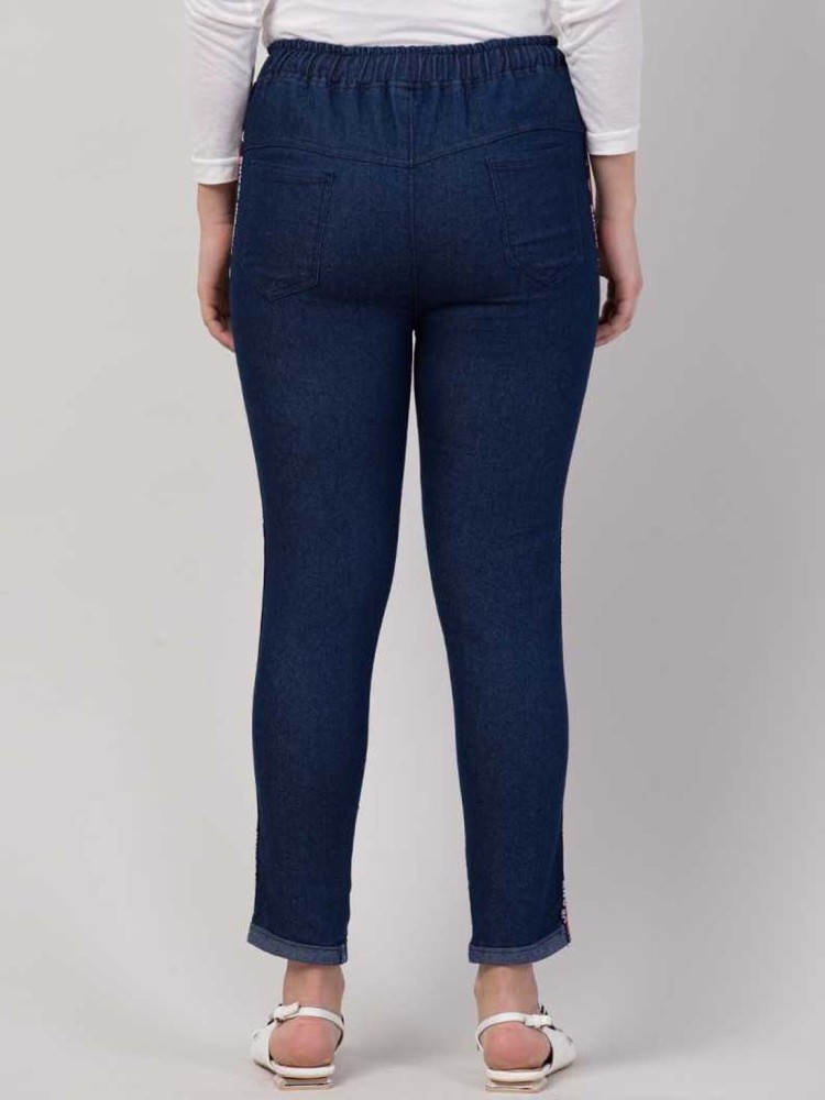 NKLD Jogger Fit Women Dark Blue Jeans - Buy NKLD Jogger Fit Women Dark Blue  Jeans Online at Best Prices in India