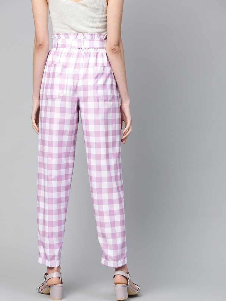 Purple hot sale checkered trousers