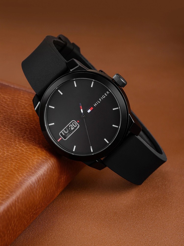 tommy hilfiger genuine leather watch