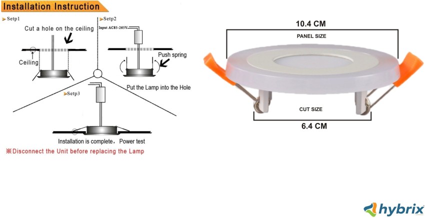 Hybrix LED Panel Light 6 Watt(3+3) Fan Box Concealed Light, 3D Green+White  Color Effect Recessed Ceiling Lamp Price in India - Buy Hybrix LED Panel  Light 6 Watt(3+3) Fan Box Concealed Light
