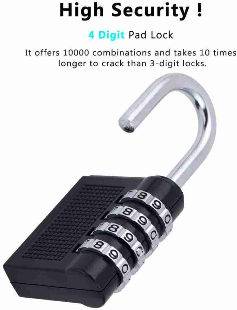 Techtest 4 Digit Outdoor Combination Lock for Gym Locker, Hasp Cabinet,  Fence ( Pack of 2 ) Lock - Buy Techtest 4 Digit Outdoor Combination Lock  for Gym Locker, Hasp Cabinet, Fence (