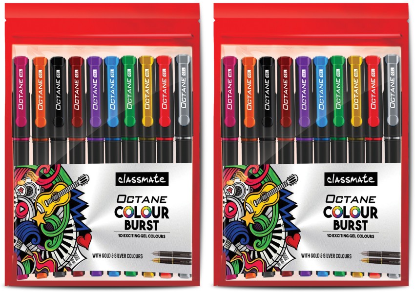 CLASSMATE OCTANE COLOUR BURST GLITTER PEN, Packaging Type: Plastic