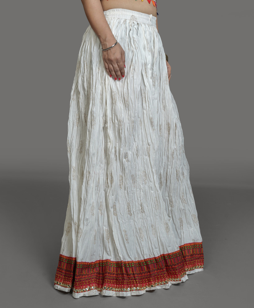 COTTON INDIA Printed Women Flared White Skirt Buy COTTON INDIA