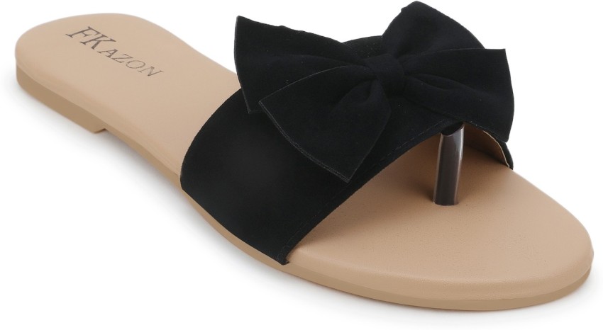 Black bow flip discount flops