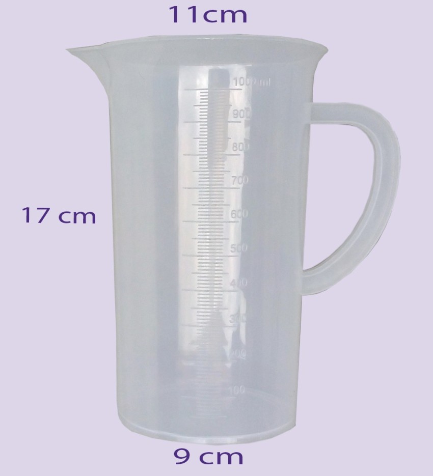 A Plastic Measuring Cup With A Capacity Of 1000 Ml And Multiple