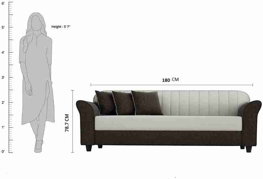 Fidel Fabric Seater Sofa In Olive Green And Charcoal Grey, 45% OFF