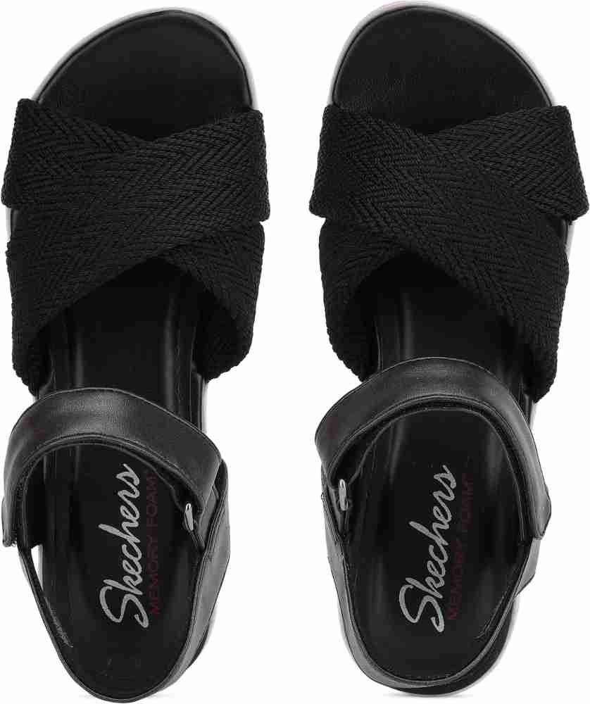 Skechers discount black wedges