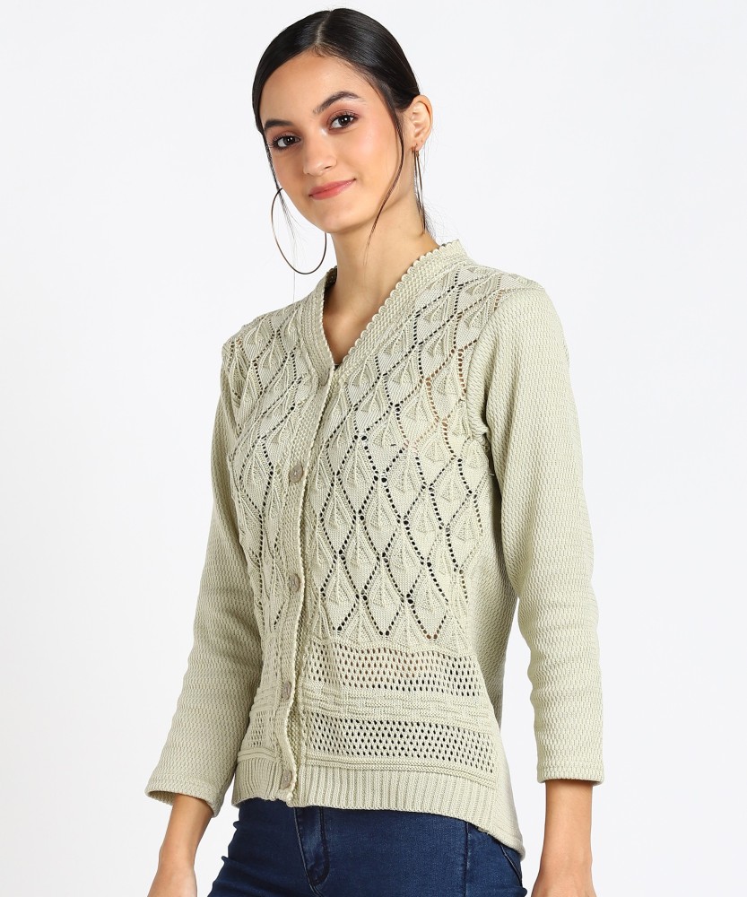Women's Cable-Knit V-Neck Sweater, Women's