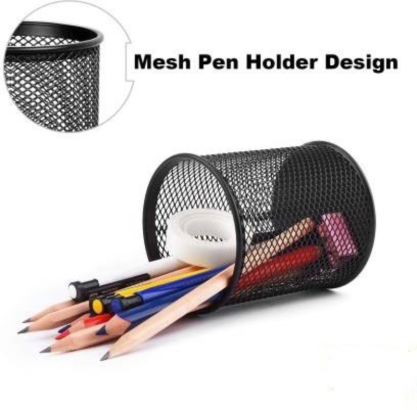 Pen Holder Mesh Pencil Holder Metal Pencil Holders Pen Organizer Black for  Desk Office Pencil Holders