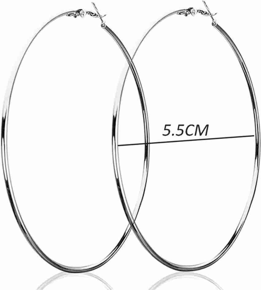 Silver colour clearance round earrings