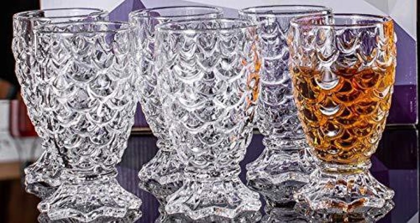 Crystal Water Glass Amber Set of 6