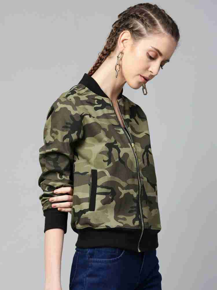 Camouflage bomber 2024 jacket ladies